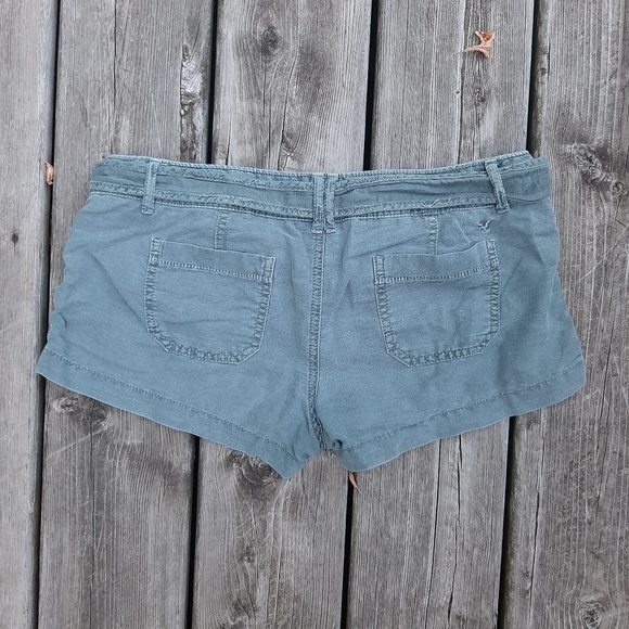 American Eagle Linen-Blend Tie Shorts - Picture 3 of 4